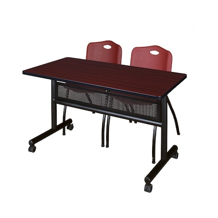 Kobe Rectangle FlipTop Table, 48" W, 29" H, Laminate Top, Mahogany MKFTM4824MH47BY